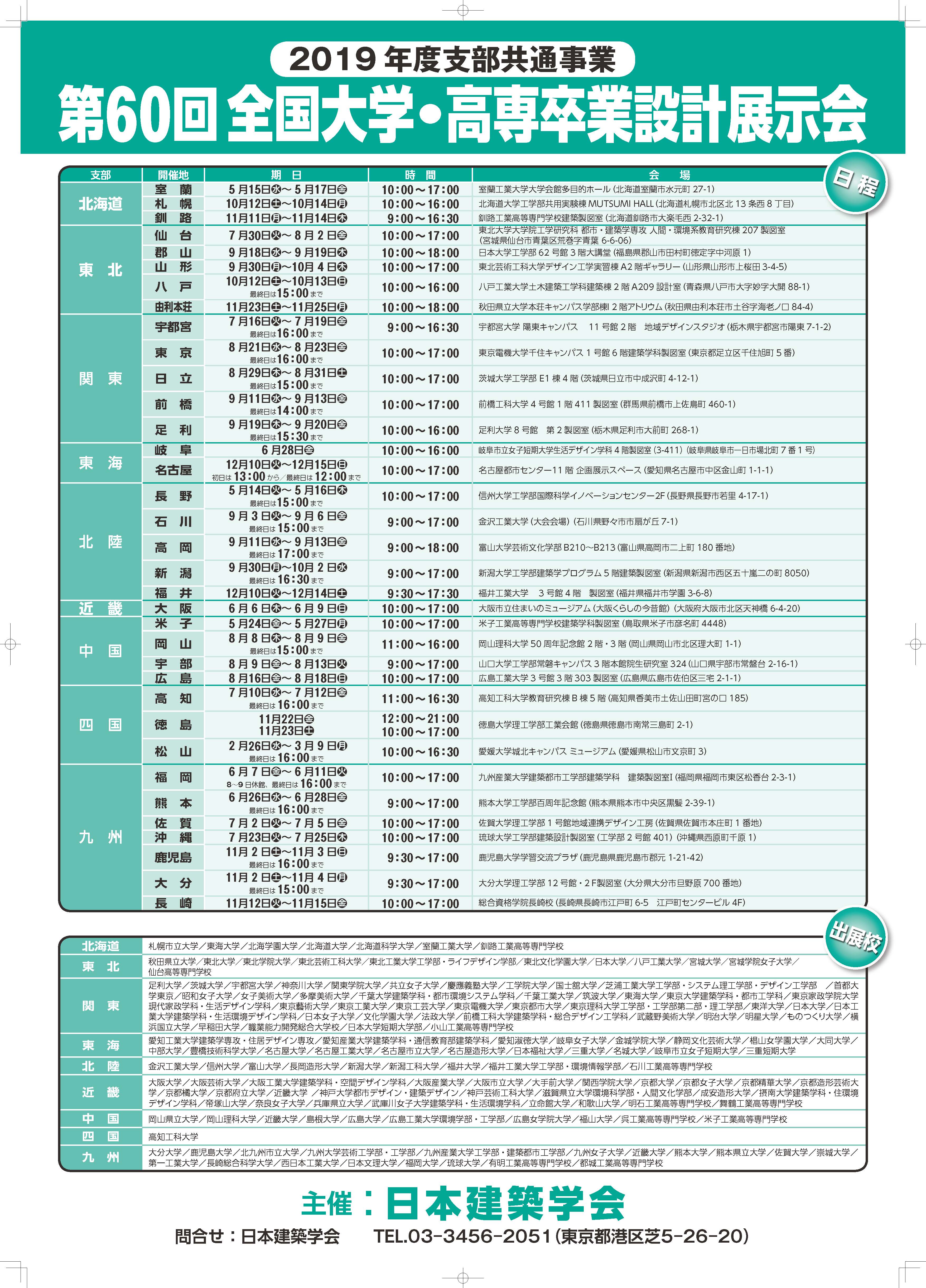 第60回全国大学・高専卒業設計展示会 第60回全国大学・高専卒業設計展示会